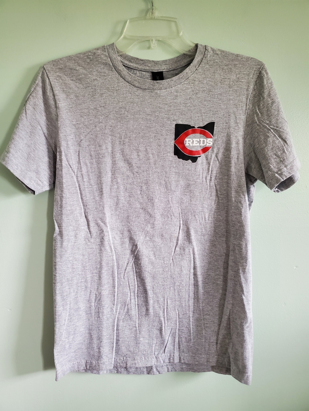 Gildan Heather Gray Short Sleeve Tee with Red Reds Logo